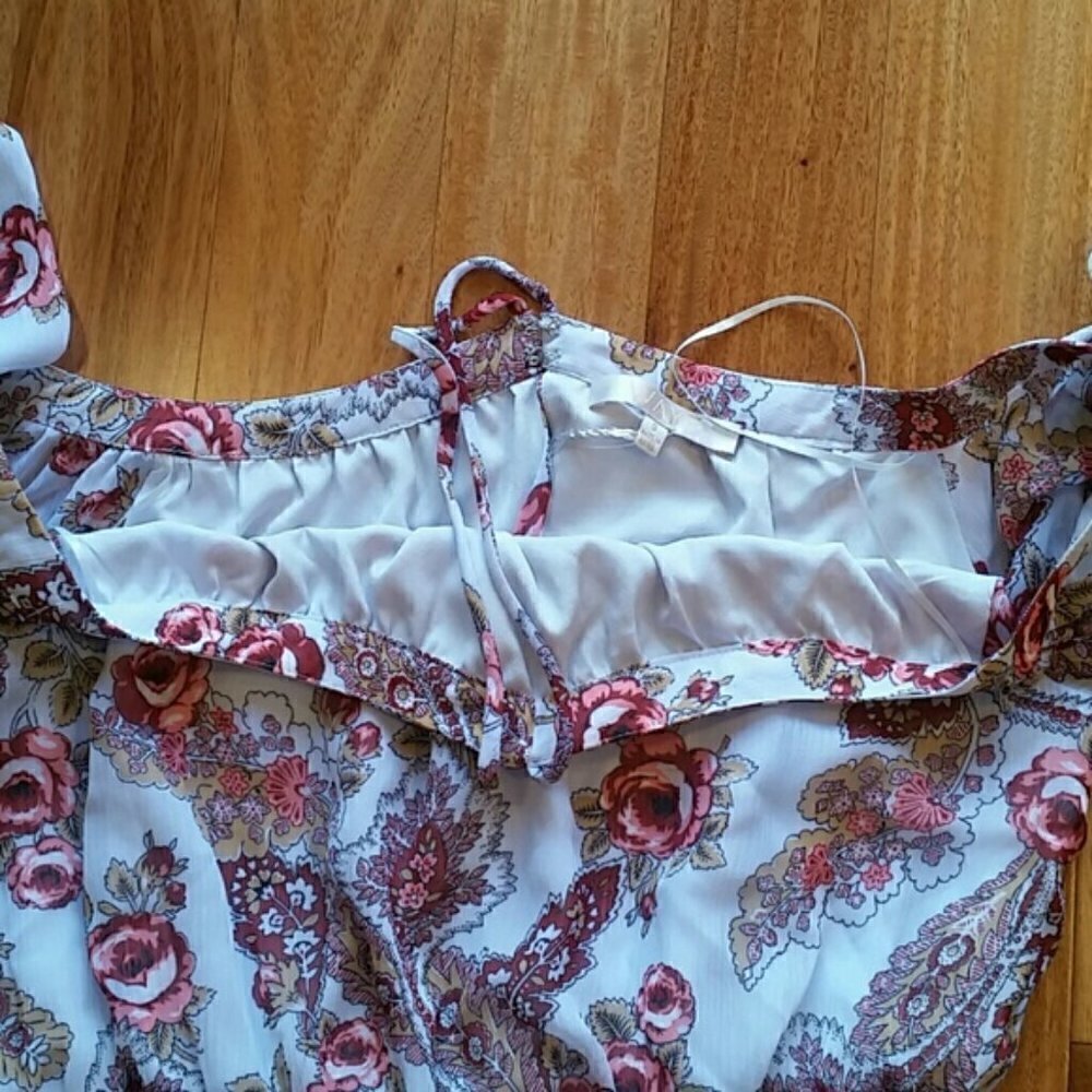 Anthropologie WAYF  halter cold shoulder mini floral dress - Picture 6 of 8